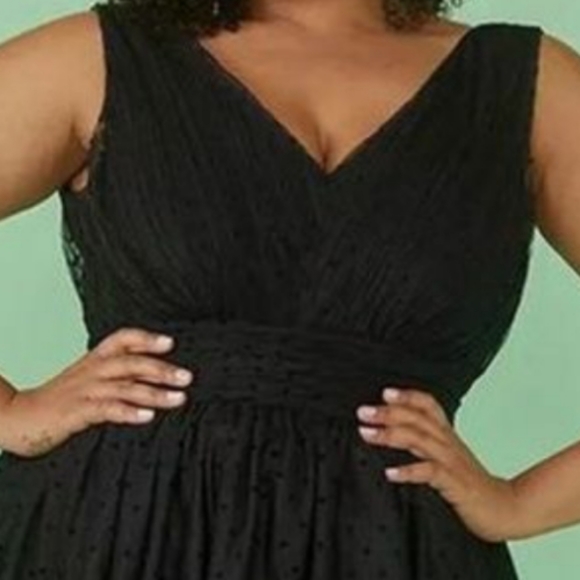Plus size 16 Modcloth Black Party Dress polka dot women's - Picture 4 of 7